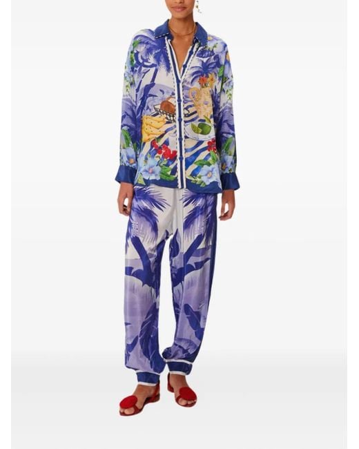 Farm Rio Blue Fresh Table Pajama Pants