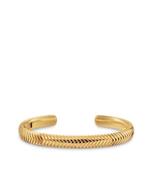 David Yurman Metallic 18Kt Chevron Cuff Bracelet (8Mm) for men