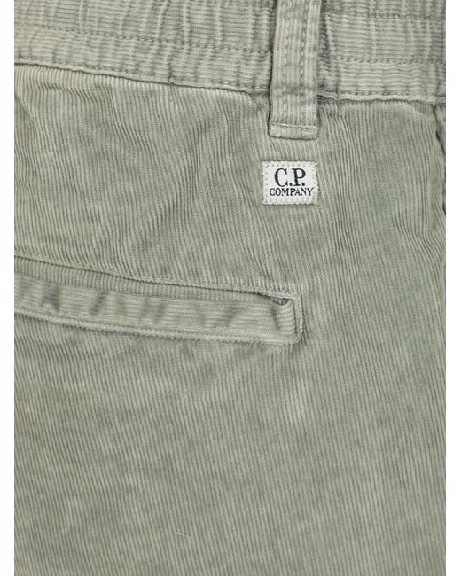 C P Company Gray Corduroy Cargo Pants for men