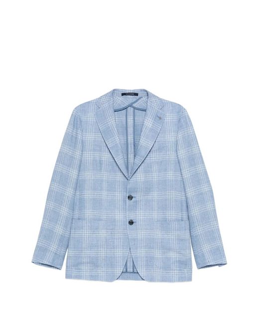 Tagliatore Blue Patterned Blazer for men