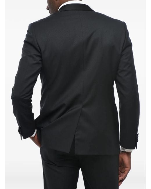 Corneliani Black Academy Satin-Lapel Suit for men