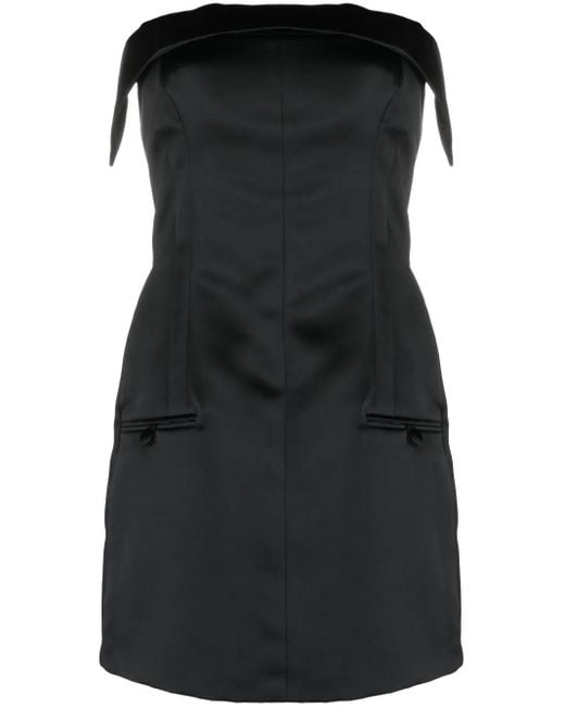 Philosophy Di Lorenzo Serafini Black Strapless Satin Minidress