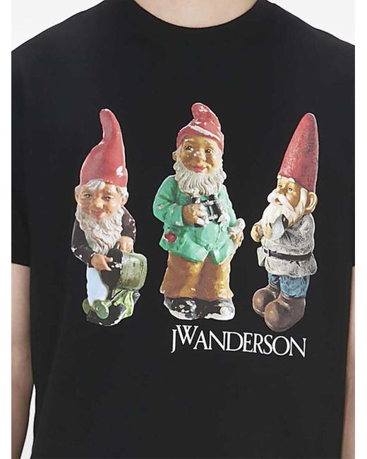 メンズ J.W. Anderson Gnome Trioプリント Tシャツ Black
