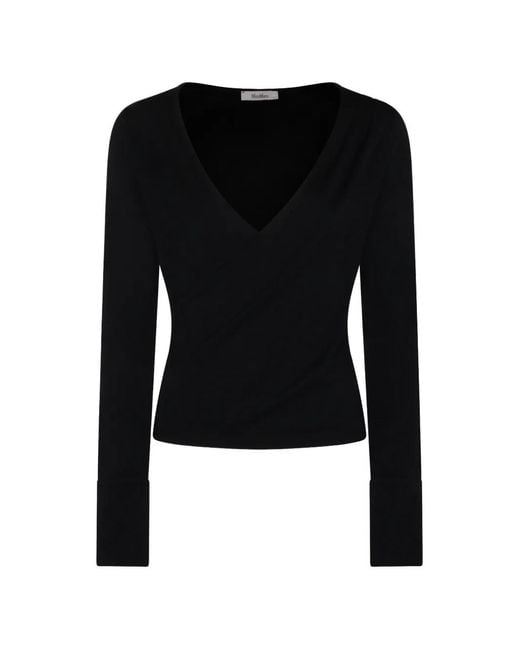 Max Mara Black V-Neck Top