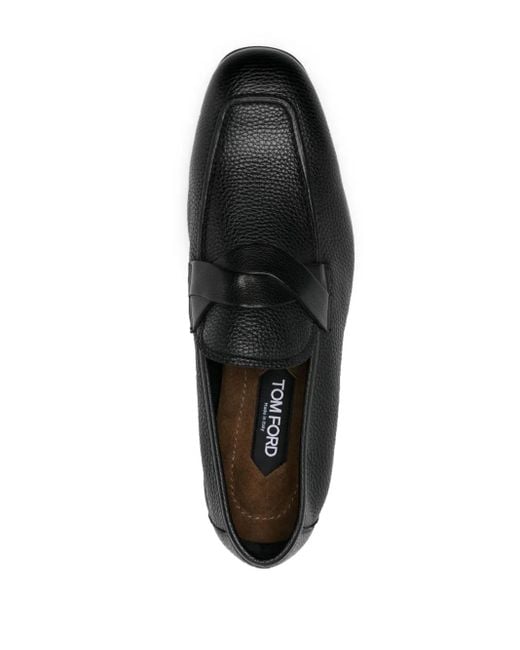 Tom Ford Black Sean Full-Grain Leather Loafers for men