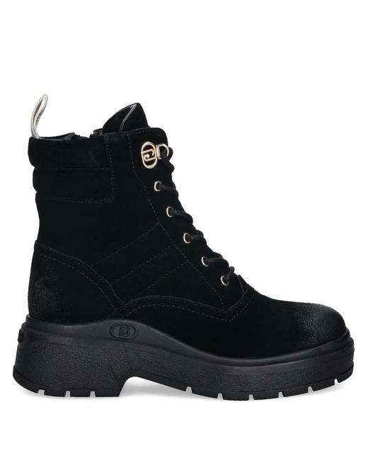 Liu Jo Black Suede Lace-Up Boots