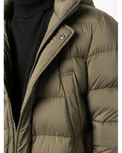 Herno Green Padded Hooded Down Coat for men
