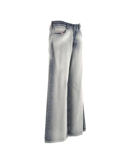DIESEL Gray Wide-Leg Jeans