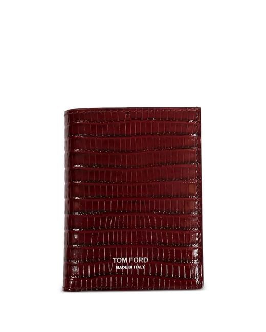 Tom Ford Red Lizard-Effect Clutch Bag for men