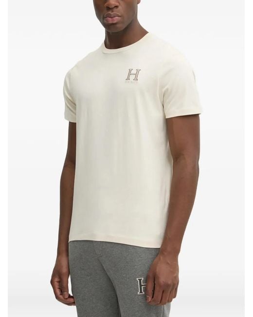 Hackett White London Embroidered-Logo Cotton T-Shirt for men