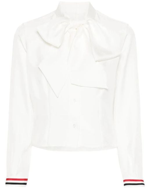 Thom Browne White Rwb Striped Mini Shirt For