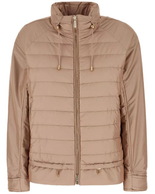Moorer Brown Antiqued Nylon Blend Danielle Down Jacket
