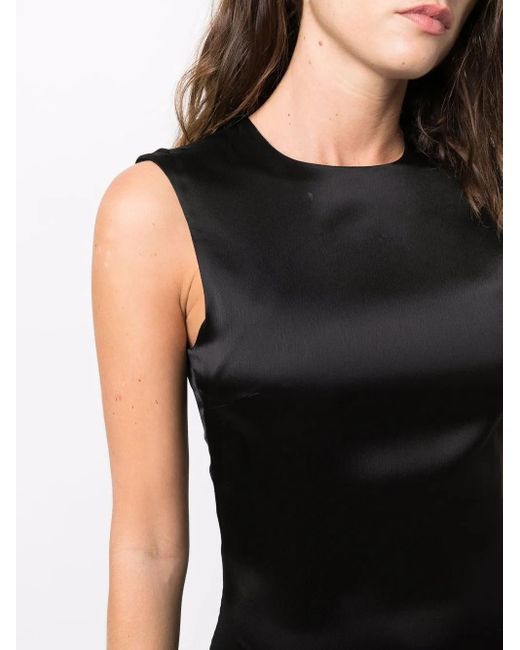 AMI Black Sleek Sleeveless Maxi Dress With Flowing Silhouett