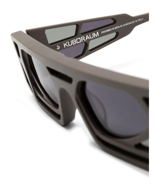 Kuboraum Gray Mask T9 Rectangle-Frame Sunglasses