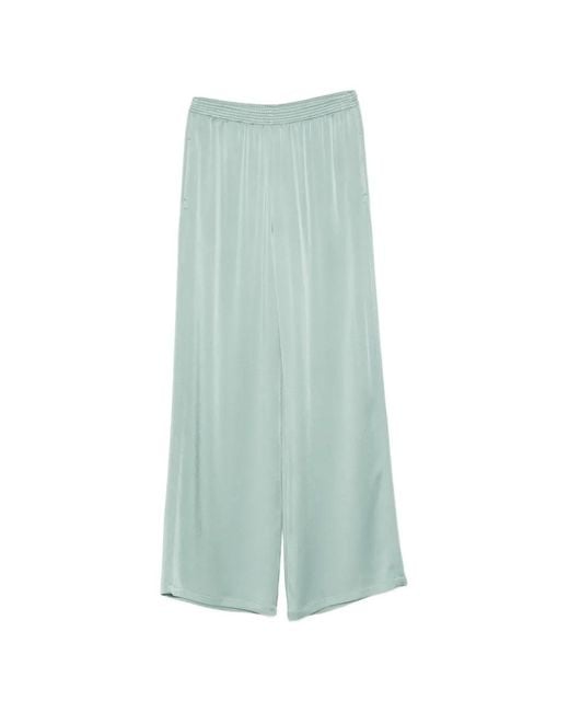 Fabiana Filippi Green Satin Wide-Leg Trousers