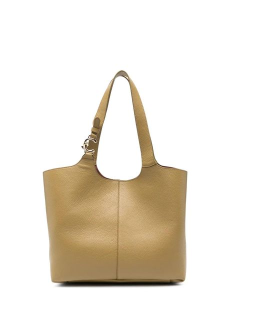 Coccinelle Natural Large C-Easy Leather Shoulder Bag