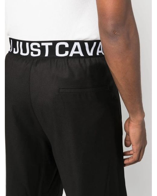 Just Cavalli Black Logo-Print Shorts for men