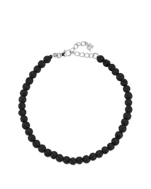 Mateo Metallic 4Mm Lava Rock Bracelet for men