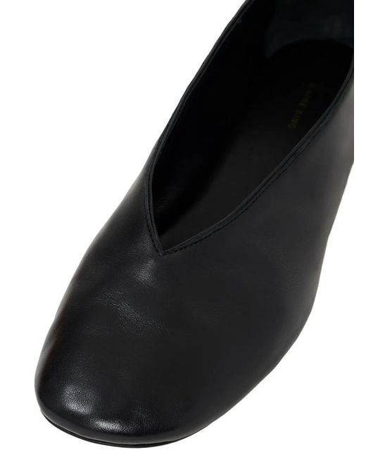 Anine Bing Black Ana Flats Smooth Leather