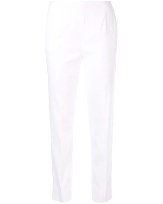 Paule Ka White High-waist Tailored Trousers