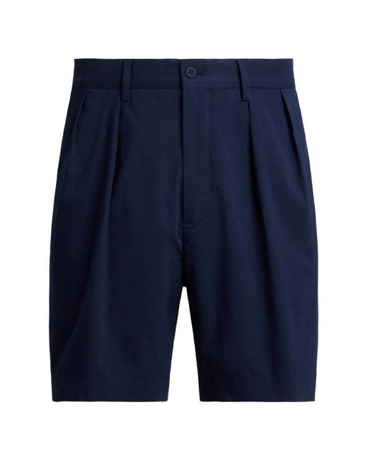Ralph Lauren Blue Pleated Tailored Shorts for men