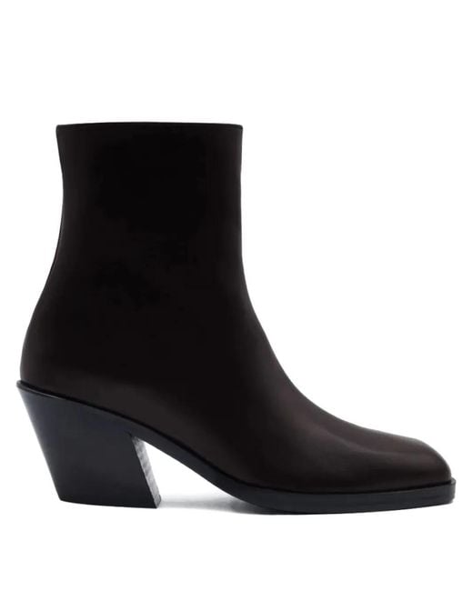 Gia Borghini Black Tayl Block-Heel Ankle Boots