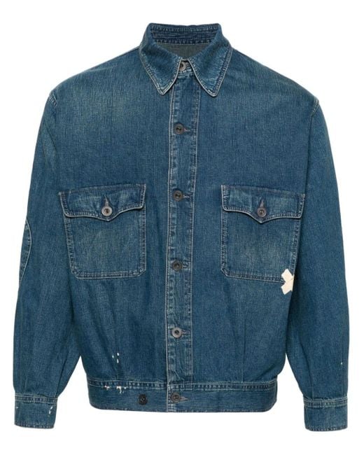 Maison Margiela Blue Distressed Denim Jacket for men