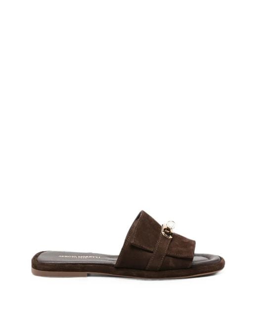 SERGIO MORETTI FIRENZE Brown Suede Sandals