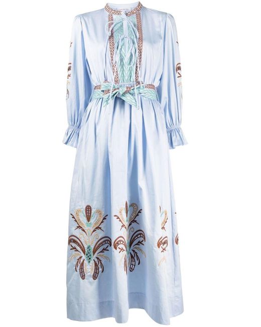 Lug Von Siga Blue Florence Embroidered Dress
