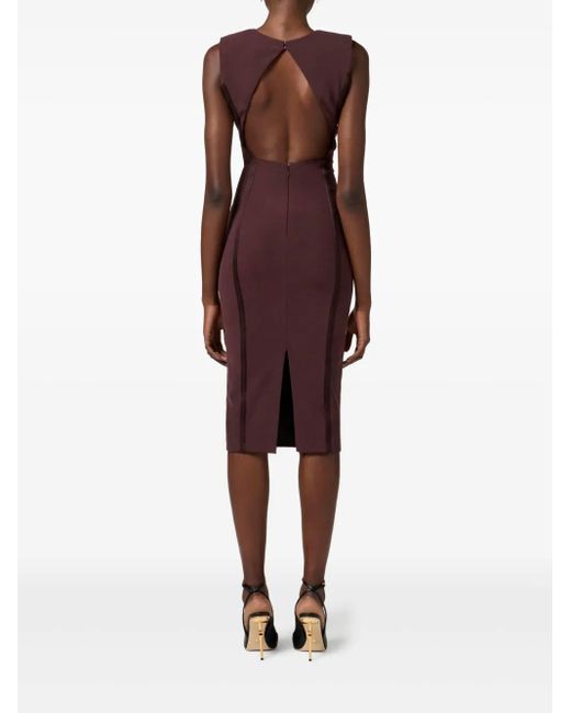 elisabetta franchi burgundy dress Elisabetta Franchi - Merlot diamond knit mini dress