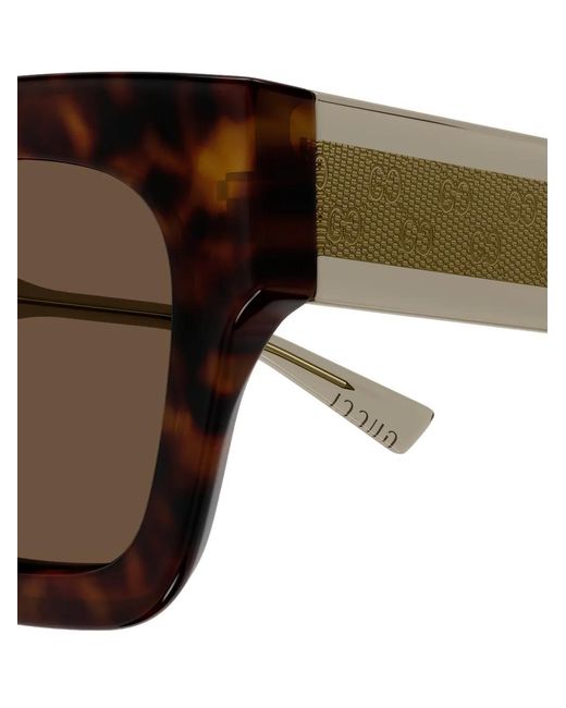Gucci Brown Geometric-Frame Sunglasses for men