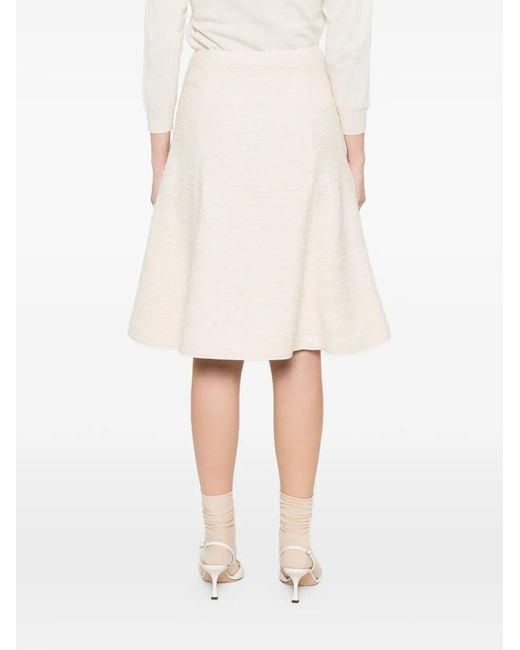N°21 White Patch Pocket Woven Midi Skirt