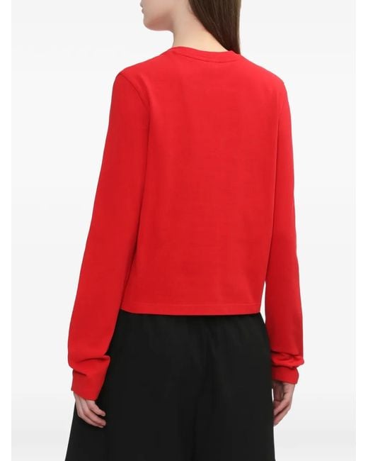 A Bathing Ape Red Long-Sleeved Graphic Top