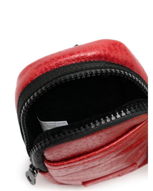 Private Stock Red Kew Zip Leather Pouch for men