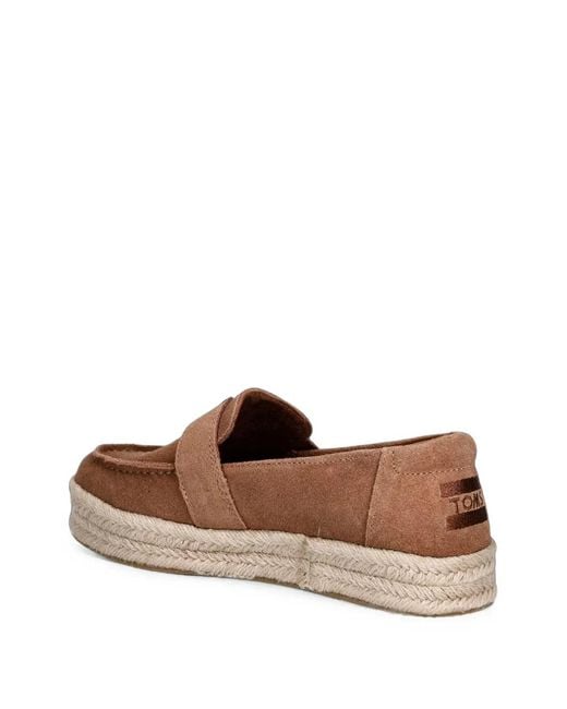TOMS Brown Blakely Suede Platform Espadrilles