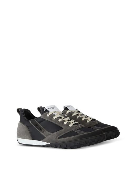 Givenchy Black Glide Suede-Panel Sneakers for men