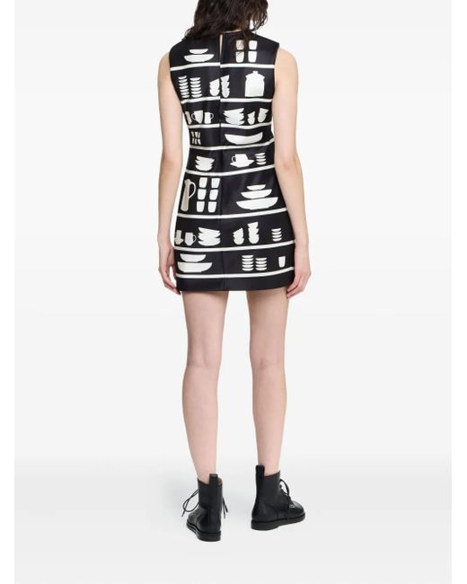 J.W. Anderson Black Pottery-Print Mini Dress