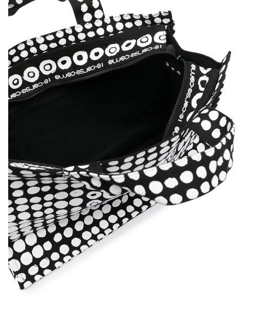 10 Corso Como Black Motif Print Zip Tote Bag