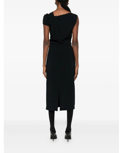 Givenchy Gedrapeerde Midi-Jurk in het Black