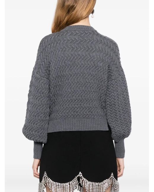 Dice Kayek Gray Crystal-Embellished Sweater