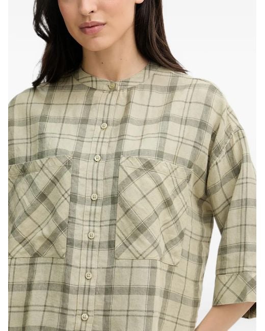 Barbour Green Orla Check-Pattern Button-Up Shirt