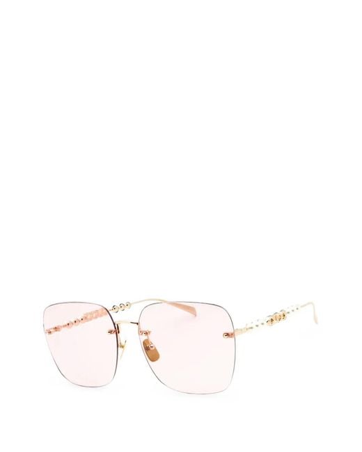 Gucci Natural Square-Frame Rimless Sunglasses