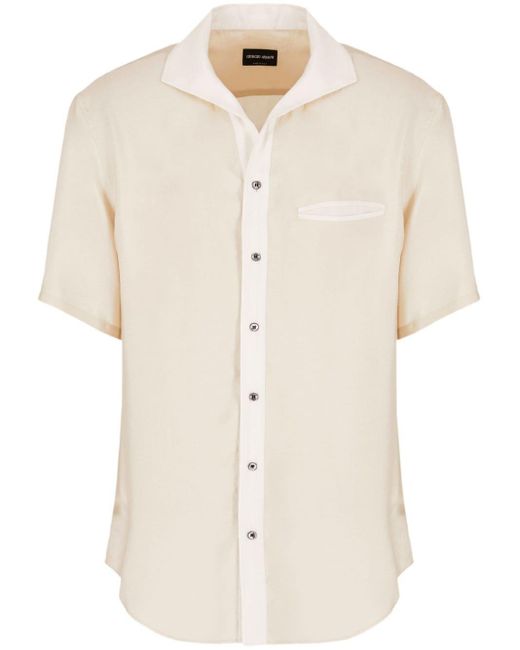 Giorgio Armani Hemd mit Kontrastdetails in Natural für Herren