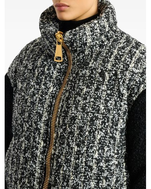 Balmain Black Padded Tweed Jacket