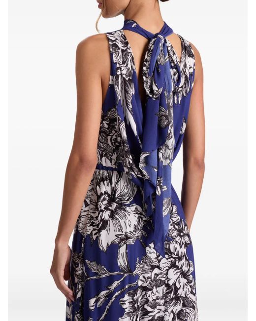 Abito Lungo A Fiori di Alice + Olivia in Blue