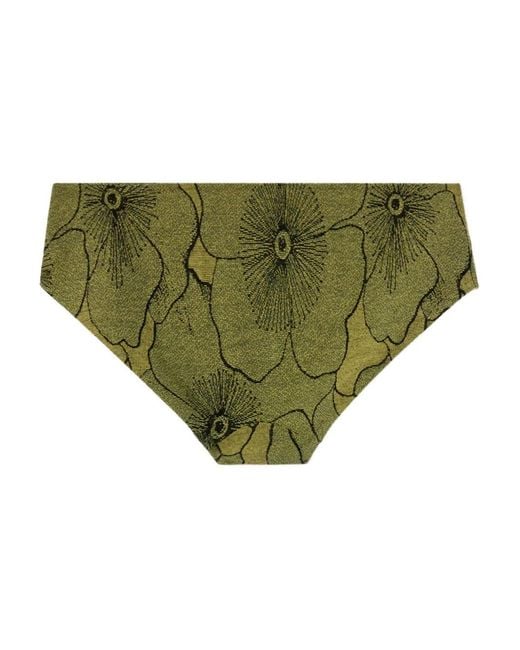 LaDoubleJ Green Boy Floral-Print Bikini Briefs
