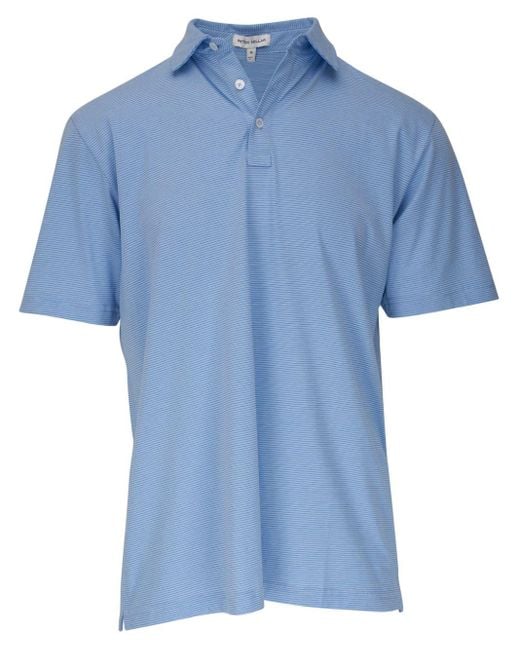 Peter Millar Blue Striped Cotton Polo Shirt for men