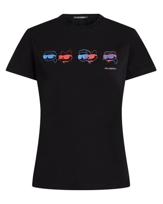 Karl Lagerfeld Black Printed T-Shirt