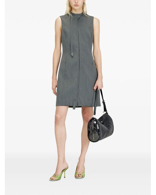 DIESEL Gray D-Ruvan Sleeveless Zip Mini Dress