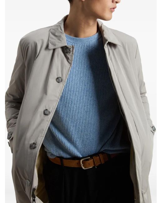 Woolrich Gray Urban Touch Button-Fastening Peached Coat for men